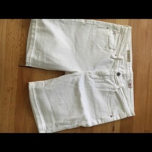 AG white denim shorts